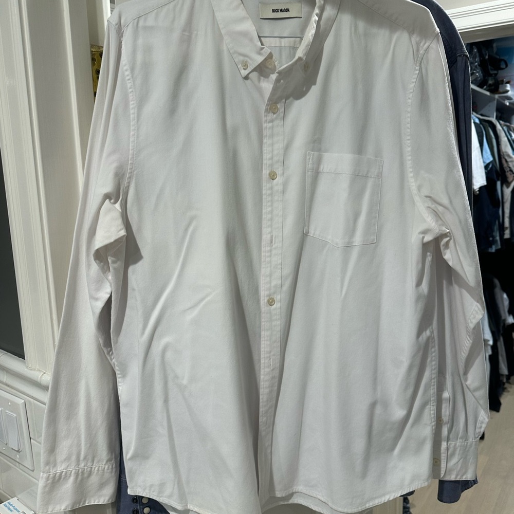Buck Mason Men's White Button-Down Shirt
